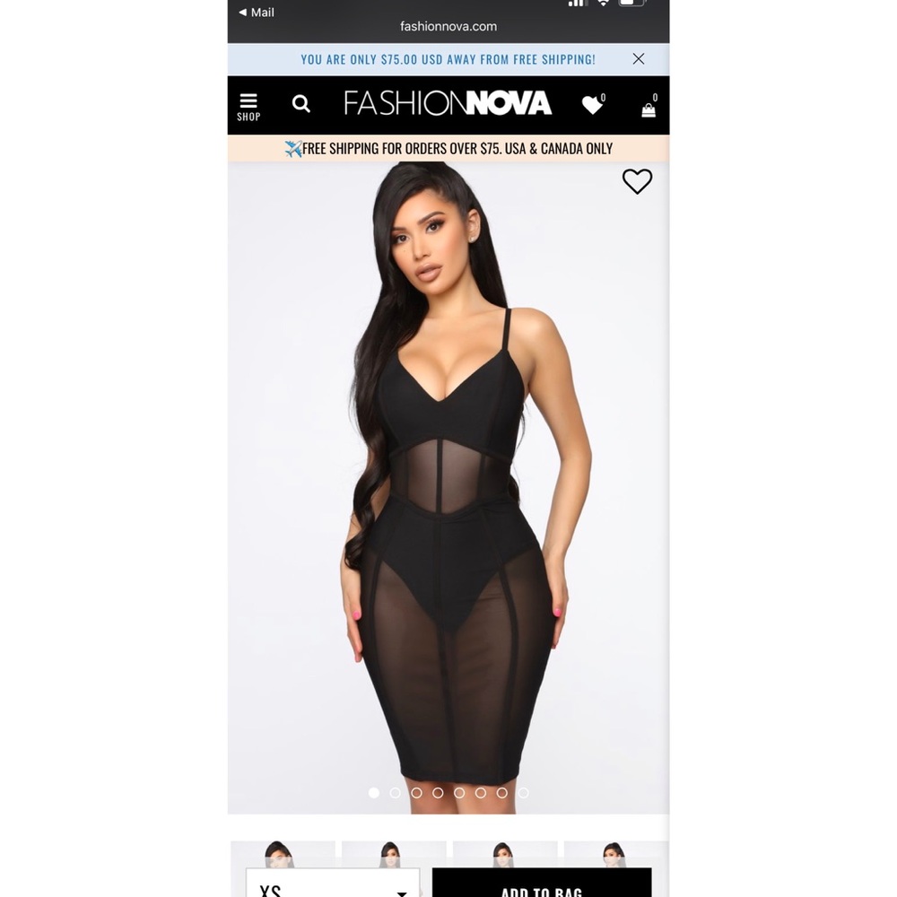 Black mesh dress